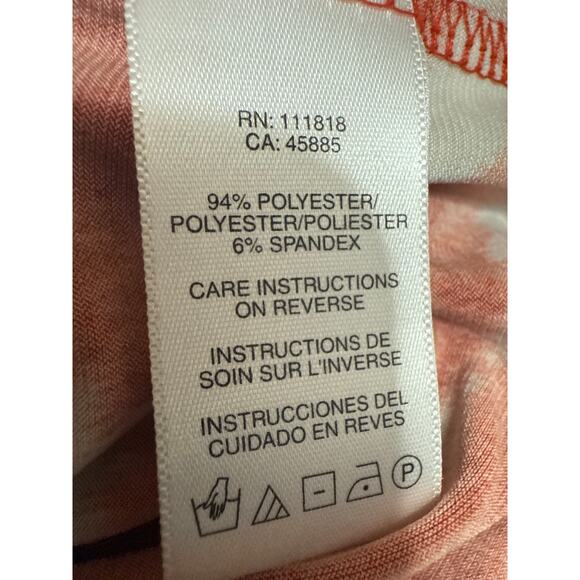 Michael Kors Coral Tie Dye Sleeveless Halter Beaded Fit & Flare Midi Dress Sz M - Picture 5 of 5